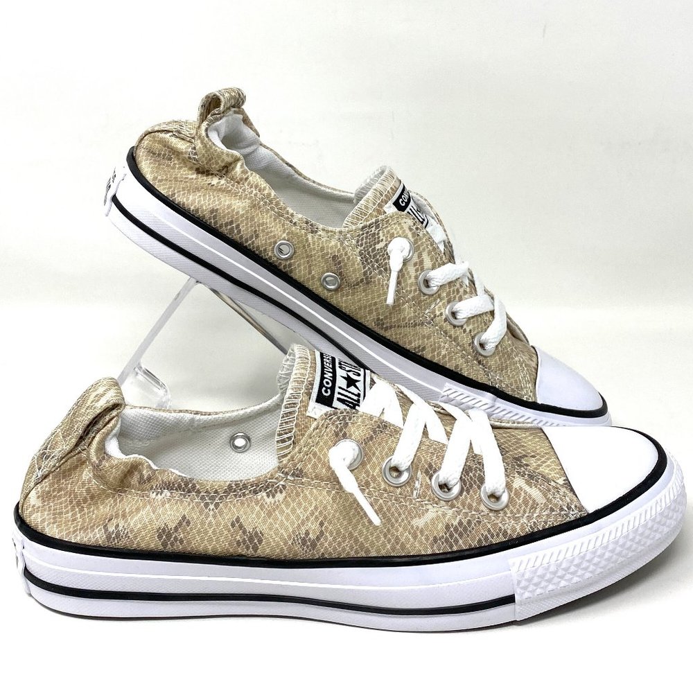 Converse Women's Size 571139F CTAS SHORELINE Slip Pale Putty Grey Canvas Sneaker